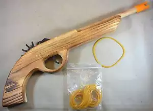Americana Wooden Rubber Band Shooting Pistol - Picture 1 of 3