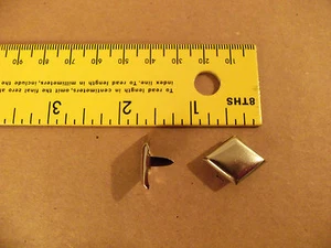 7/8" Nickel Plated / Solid Brass Diamond Spots / Studs For Leather (Pack Of 50) - Picture 1 of 1