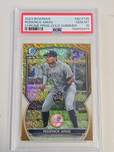 2023 Bowman Roderick Arias Gold Shimmer /50 PSA 10 POP 2 - Bild 1 von 3