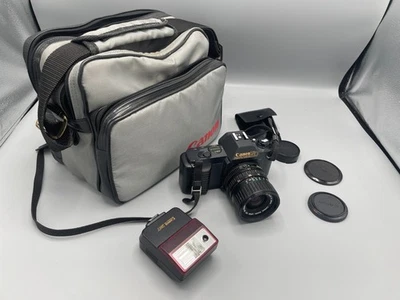 De colección Canon T50 35mm SLR Kit Canon Zoom Lente Speedlite Flash Bolsa Tapas Manuales Foto 1 de 4
