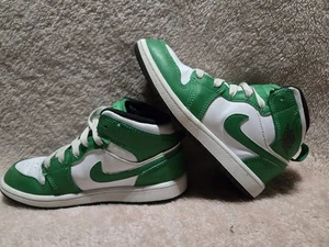 Nike Air Jordan 1 Mid Retro PS GS Lucky Green White Size 1Y - Picture 1 of 7
