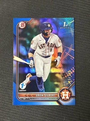 2022 Bowman Draft 1st Edition Drew Gilbert #BD-152 Blue Foil Prospect /150 RC - Image 1 of 3