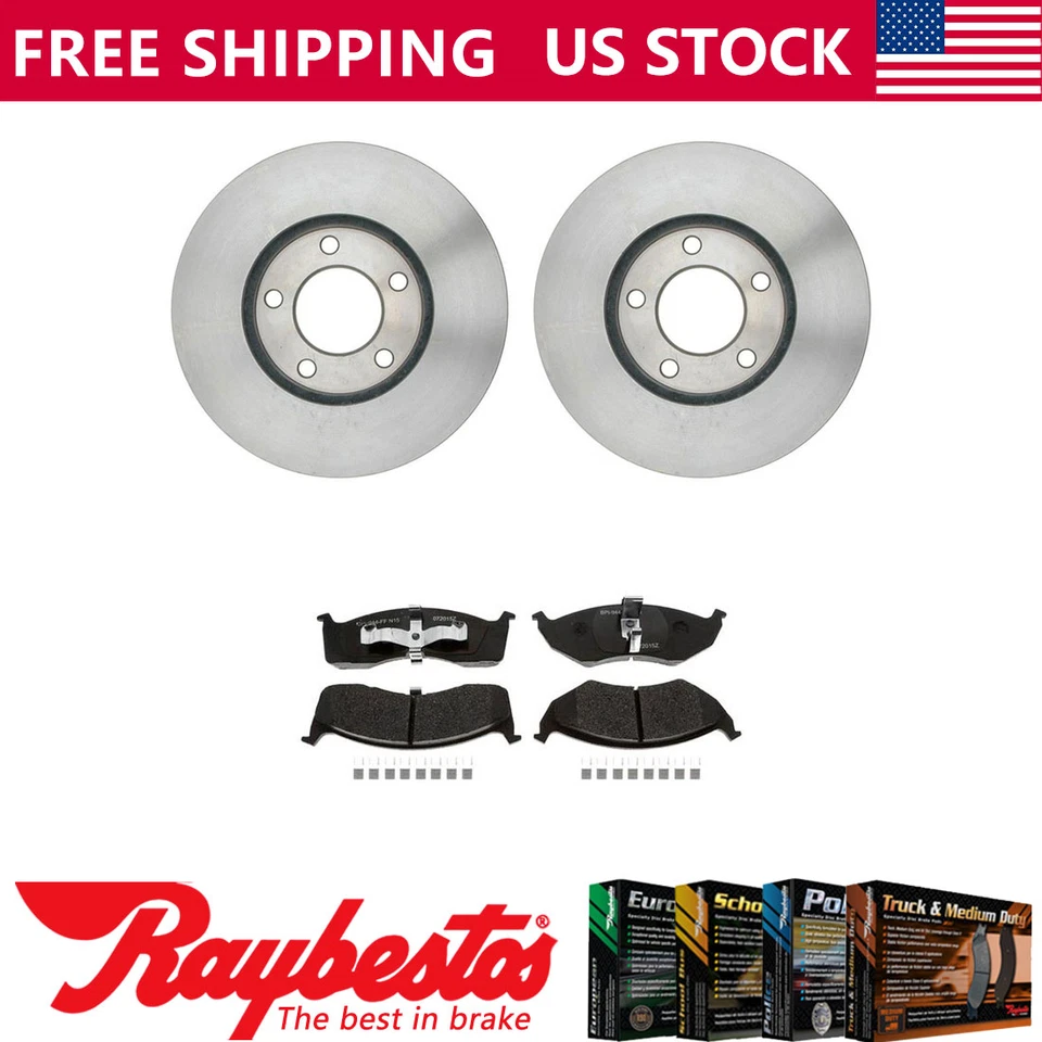 Juego de rotores de freno delanteros + pastillas de freno metálicas para Chrysler Town & Country 1996 Foto 1 de 4