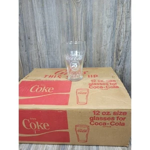 Vintage Case Coca Cola 12 oz Tumblers, 75Th Anniversary Coke Glasses, NOS - Picture 1 of 5