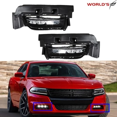 LED Bumper Fog Lights Lamp Assembly W/Switch Fit For Dodge Charger 2015-2017 - Image 1 of 4