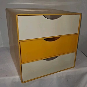 Vintage Midcentury Modern 3 Drawer Plastic Storage Cube Kartell Palaset Era - Picture 1 of 12