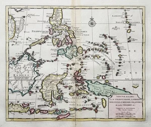 Filipinas Filipinas Maluku Island Indonesia mapa grabado en cobre Tirion 1750 - Imagen 1 de 1