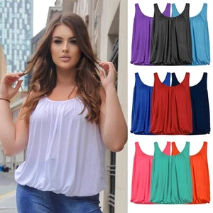 Women Stretchable Vest Tops Ladies Summer Loose Fit Camisole Sleeveless Tank Top - Picture 1 of 125