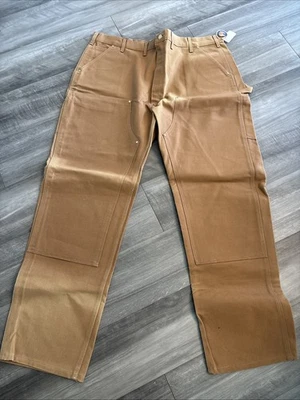 Carhartt Men's Double Front Knee New with Tags USA BO1 Brown Duck 44x34 Work - Image 1 of 4