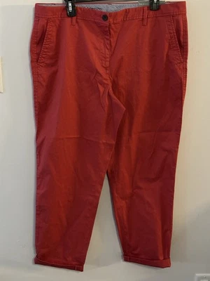 Talbots Relaxed Chino Pants Size 14 Ankle Length Sits Below Waist Red Salmon NEW - Image 1 of 4