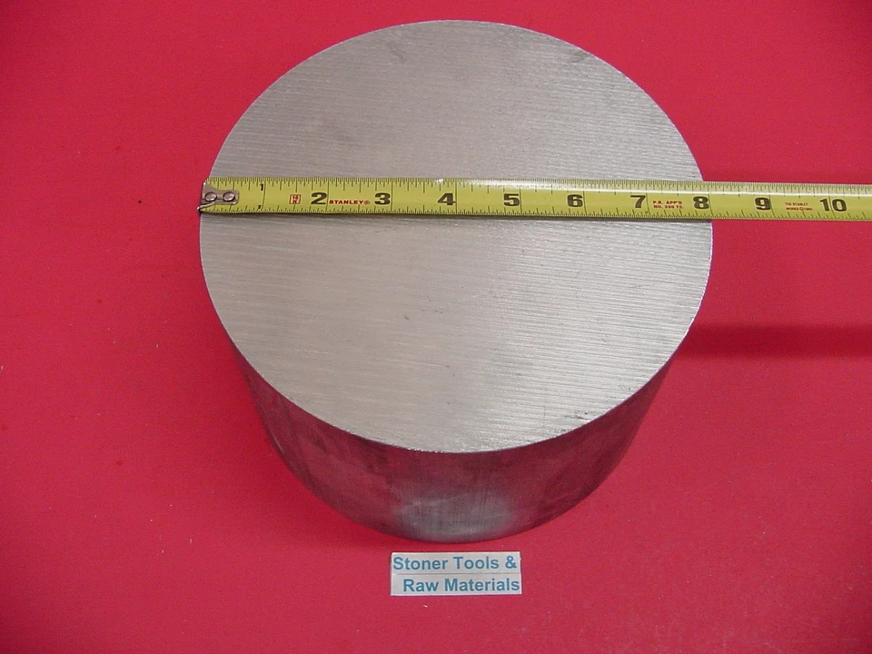 8" ALUMINUM 6061 ROUND ROD 5" LONG +.07"/-0 T6511 Solid Extruded Lathe Bar Stock - Image 1 of 1