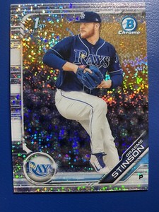 GRAEME STINSON 2019 Bowman Draft 1st CHROME WHITE SPECKLE REFRACTOR SP