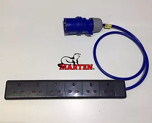 Marten® 230v 32a enchufe a 6 velocidades vía 13a enchufe cable azul plomo 1 m conexión - Imagen 1 de 1