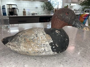 ANTIKER SEHR ALTER HANDGESCHNITZTER ENTENKÖDER AUS HOLZ Originallack Glasaugen - Bild 1 von 9