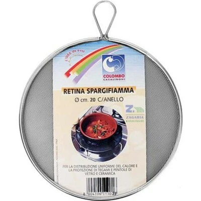 COLOMBO RETINA METALLICA SPARGIFIAMMA CON ANELLO DIAM. CM 20 PER FORNELLI