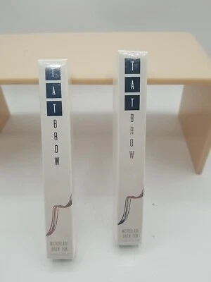 Lote de 2 bolígrafos Tat Brow Microblade marrón ébano y rubio impermeables 0,35 fl oz NUEVO Foto 1 de 4