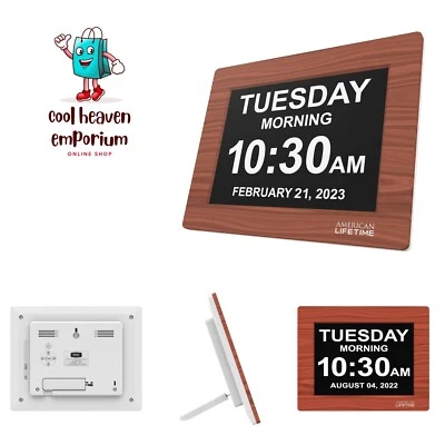 Newest Version, Day Clock Extra Large Impaired Vision Digital Clock with Back... - Image 1 of 4
