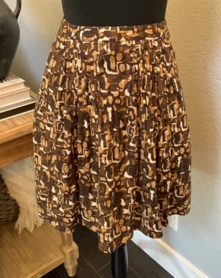 FALDA PLISADA INTERNATIONAL CONCEPT INC. 2 Marrón Hasta la Rodilla 100% Algodón Foto 1 de 4