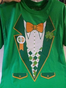 Camiseta para hombre St. Patricks Day con patrón de esmoquin estampado (Talla L) NUEVA con etiquetas. - Imagen 1 de 4