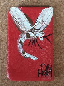 Genuine Kevin Charles 'PRO' HART, Dragonfly Study, oil painting on bible cover, - Picture 1 of 2