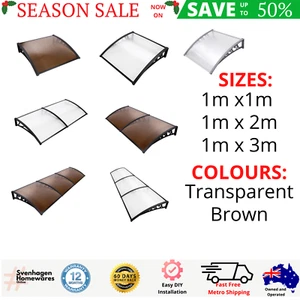 Home Window Awning Canopy Outdoor Front Cover House Shade 1m x 3m 1m x 2m 1m x 1 - Picture 1 of 22