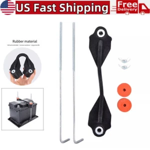 US Car Rubber Battery Hold Down Clamp Holder Tie Down Bracket Hold Down Parts - Picture 1 of 14