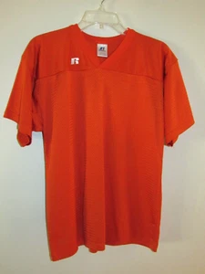 Russell Youth Size Xl Orange Mesh Short Sleeve Jersey EUC V Neck 100% Nylon - Picture 1 of 7