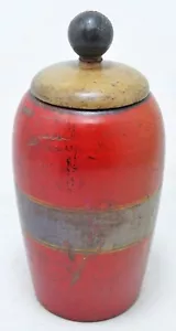 Vintage Wooden Lacquerware Candy Box Original Old Hand Carved Lacquer Painted - Picture 1 of 7