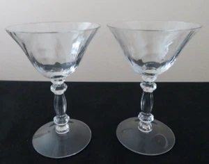 2 Cambridge Caprice Clear 6 Oz Champagne Martini Stems Great Condition - Picture 1 of 7