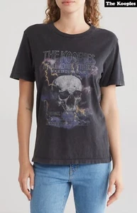 MAGLIA GRAFICA THE KOOPLES SCULL MAGLIETTA NERA LAVATA. MADE IN PORTUGAL. TG 1 (S) - Foto 1 di 14