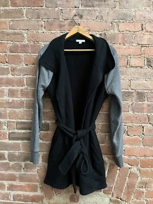 Cárdigan James Perse para mujer, talla 3, grueso de algodón negro/gris Foto 1 de 4