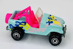 Vintage 1990 Hot Wheels Trailbuster Jeep Neon Pink/Blue Rare Die Cast #110 - Picture 1 of 6