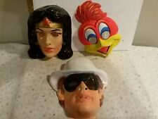 Ben Cooper Wonder Woman Woody Lone Ranger 1970s masks costume lot 3 Halloween