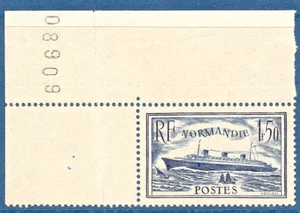 BRIEFMARKE 299 NEU XX OHNE SCHARNIERE. PAQUEBOT LE NORMANDIE. VERTRAGSFOTO - Bild 1 von 2