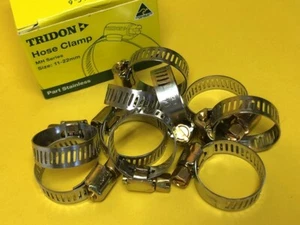 6-16 x 8 mm Worm drive hose clamps x 10 Part Stainless Steel Tridon MH004P - Bild 1 von 3