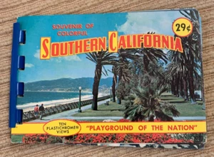 Vintage kleines 4" x 3" Südkalifornien Souvenir Plastichrom Bilderheft - Bild 1 von 1