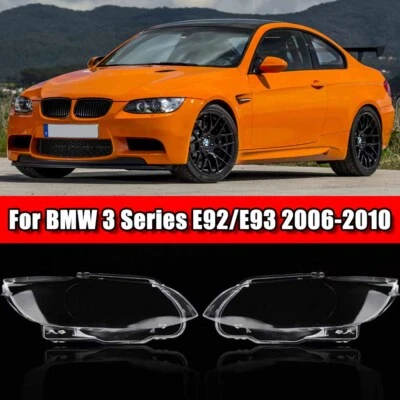 Pair Headlight Headlamp Lens Cover For BMW E92 E93 Coupe M3 328i 335i 2006-2009 - Image 1 of 4