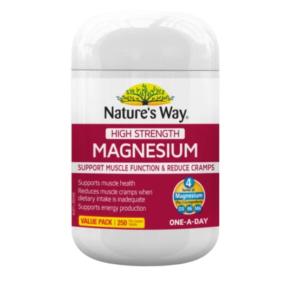 Nature's Way High Strength Magnesium Value Pack 250 Tablets Muscle Health - image 1 of 3
