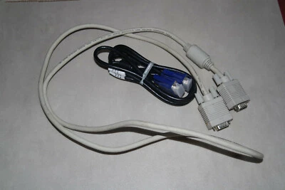 2x VGA Kabel  SVGA Samsung 1x weiss, 1x schwarz mit blau Stecker - Bild 1 von 4