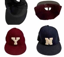21 Men Set Of 2 Baseball Cap Prep Wooly Felt Maroon / Navy College Hat Varsity