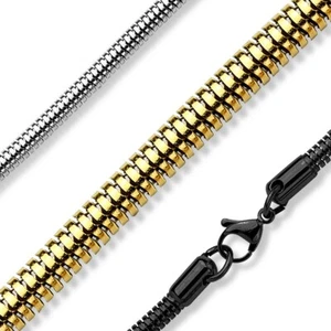 Collar de cadena redonda de serpiente de acero inoxidable de 18" (elige grosor y color) - Imagen 1 de 4