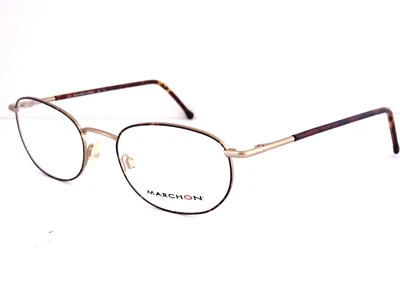 Monturas de gafas unisex Marchon modelo 104 doradas y tortugas hechas en Italia nuevas de stock Foto 1 de 4