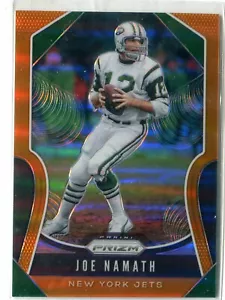 Panini Prizm Joe Namath 2019 refractor Prizm naranja #268 151/249 jets de Nueva York - Imagen 1 de 1