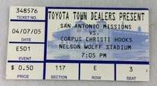 MiLB 2005 04/07 Corpus Christi Hooks at San Antonio Missions Ticket Stub