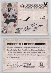 2007 ITG Going for Gold World Junior Championships Tom Pyatt #A-TP Auto