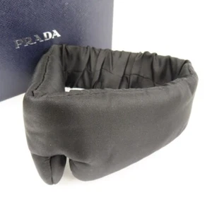 PRADA Padded Eye Mask for Travel Rest Elastic Straps Nylon Twill Black 79293 - Picture 1 of 4