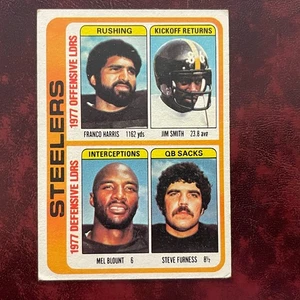 1978 Topps Set FRANCO HARRIS MEL BLOUNT STEELERS TEAM CHECKLIST 522 UNMARKED VGX - Picture 1 of 2