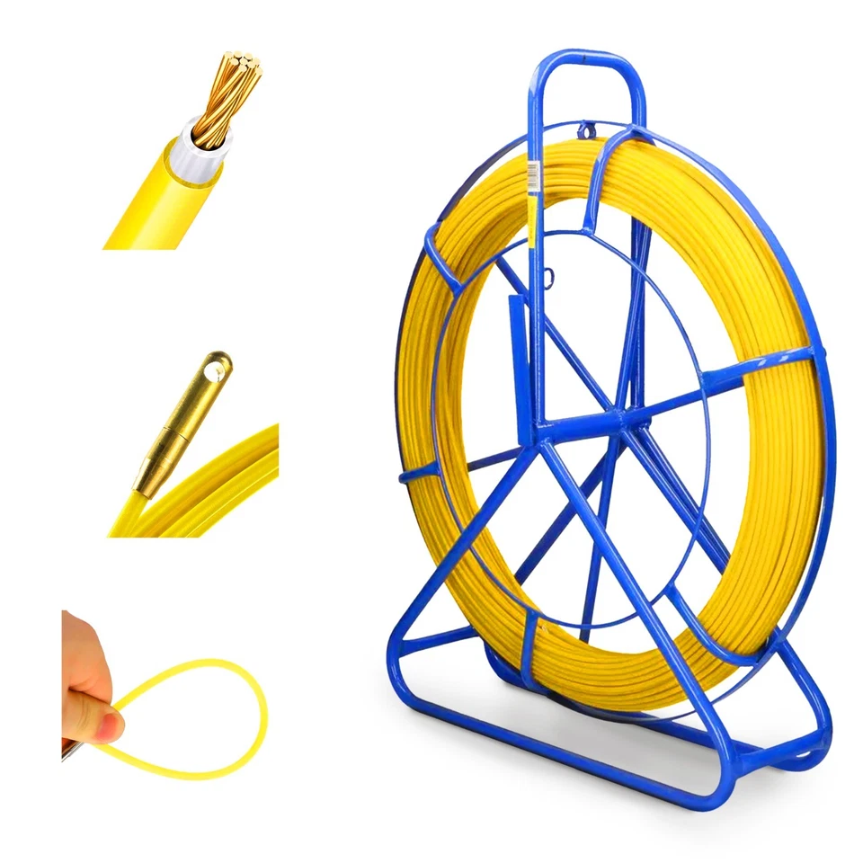 EXTRALINK Kabelzieher Kabeleinziehhilfe Einziehband Einziehhilfe Fiberglas 6mm 50m