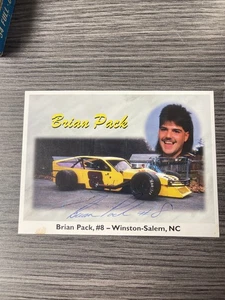 1996 Brian Pack #8 Winston Salem NC S.M.A.R.T. Auto’d Racing Card 3.75” X 5.25” - Picture 1 of 2