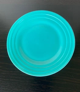Moderntone Hazel Atlas Little Hostess Dish Milk Glass 5 1/4" Plate Rings BLUE - Picture 1 of 5